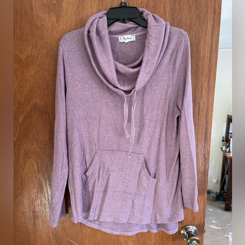 Purple Cowl Neck Sweater